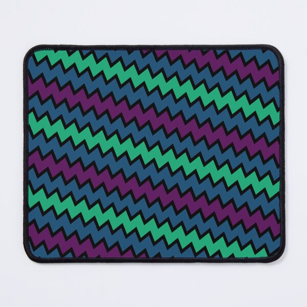 Item preview, Tricolor Retro Geometry Bordered Wave Chevron Pattern designed and sold by EvergreenMotifs.