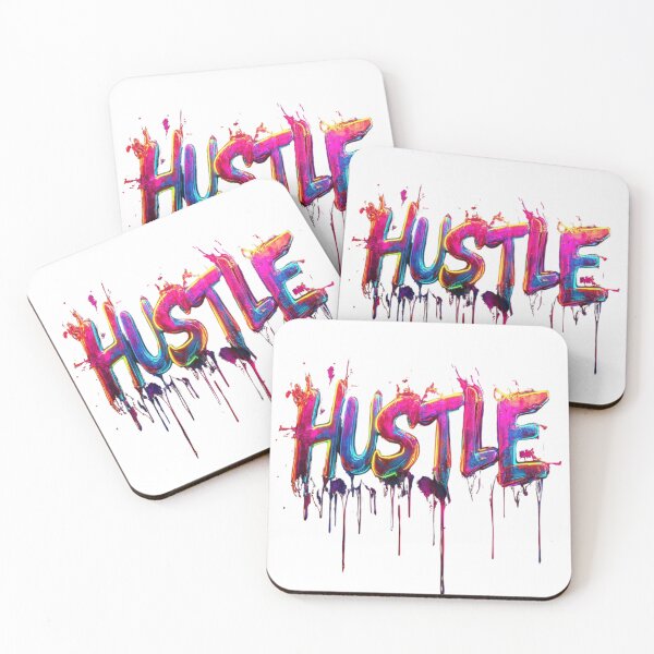 Item preview, HUSTLE – Neon Paint Drip Lettering with Attitude designed and sold by chana-mke.