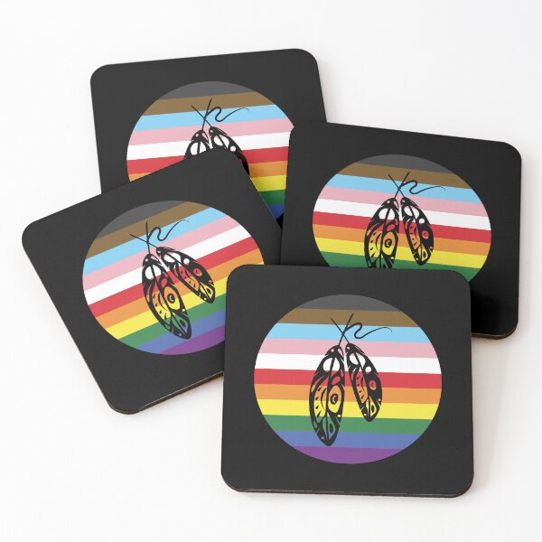 Item preview, Two-Spirit Indigenous LGBTQIA+ Rainbow with feathers designed and sold by Jdawnink.
