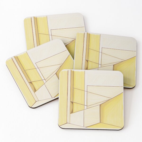Item preview, Cubist Angles in Yellow and Cream Tones designed and sold by Harmonic_Layers.