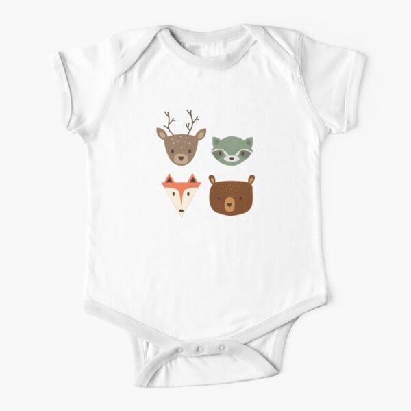 Woodland Creatures Short Sleeve Baby One-Piece