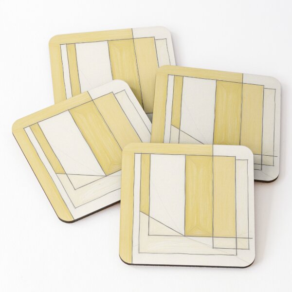 Item preview, Layered Yellow Lines and Shapes Minimalist Art designed and sold by Harmonic_Layers.