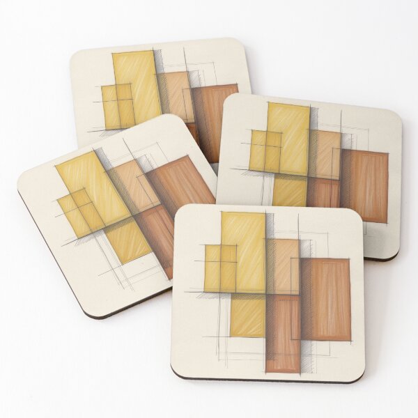 Item preview, Warm Mustard and Rust Minimalist Geometric Art designed and sold by Harmonic_Layers.
