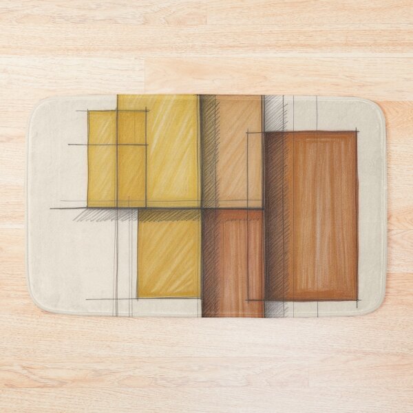 Item preview, Warm Mustard and Rust Minimalist Geometric Art designed and sold by Harmonic_Layers.