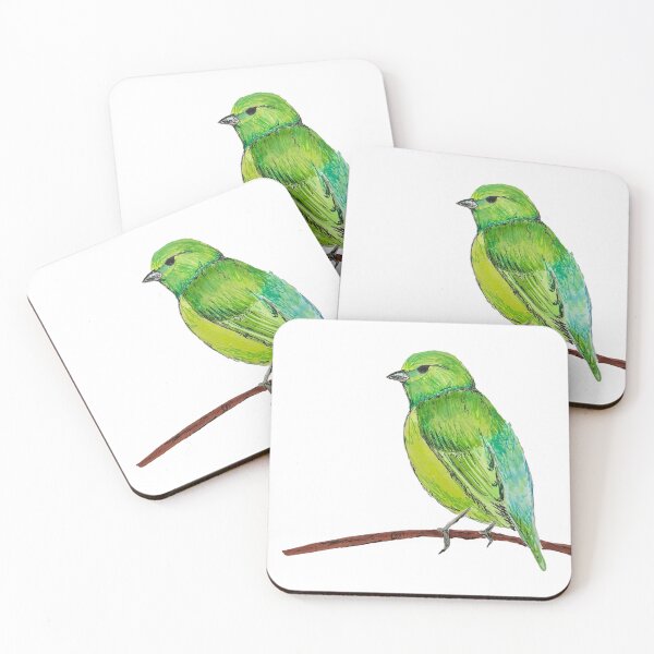 Item preview, Green Painted Bunting designed and sold by KamperArt.