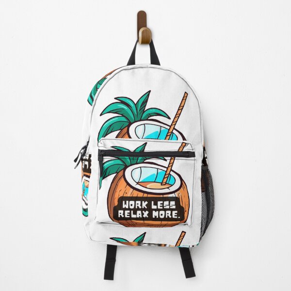 Item preview, Work Less, Relax More: Cartoon of a Delicious Young Coconut – Perfect for Vacation & Beach Lovers designed and sold by knalpot-design.