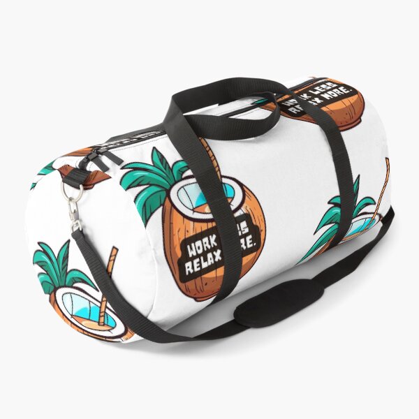 Item preview, Work Less, Relax More: Cartoon of a Delicious Young Coconut – Perfect for Vacation & Beach Lovers designed and sold by knalpot-design.