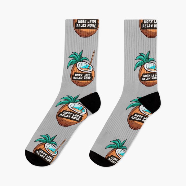 Item preview, Work Less, Relax More: Cartoon of a Delicious Young Coconut – Perfect for Vacation & Beach Lovers designed and sold by knalpot-design.