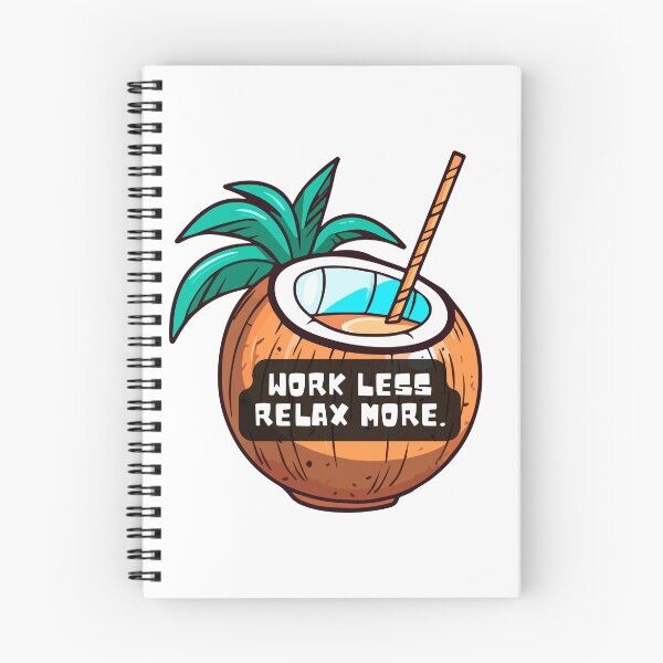 Item preview, Work Less, Relax More: Cartoon of a Delicious Young Coconut – Perfect for Vacation & Beach Lovers designed and sold by knalpot-design.
