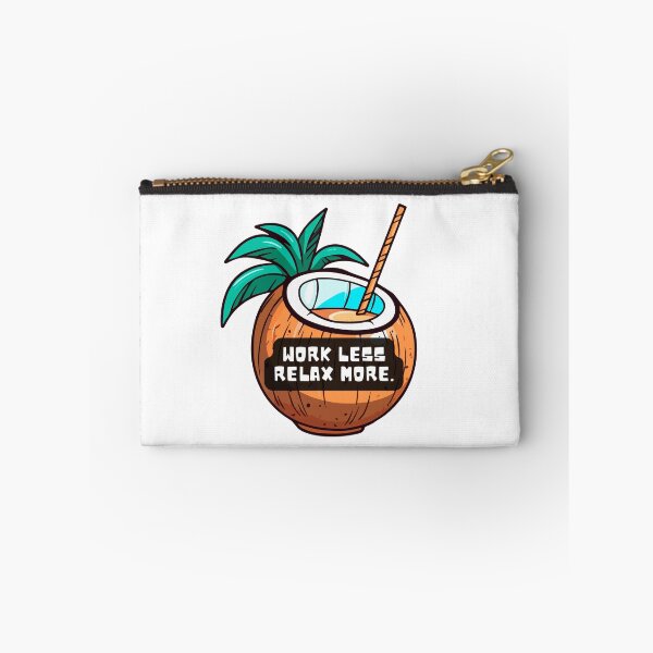 Item preview, Work Less, Relax More: Cartoon of a Delicious Young Coconut – Perfect for Vacation & Beach Lovers designed and sold by knalpot-design.