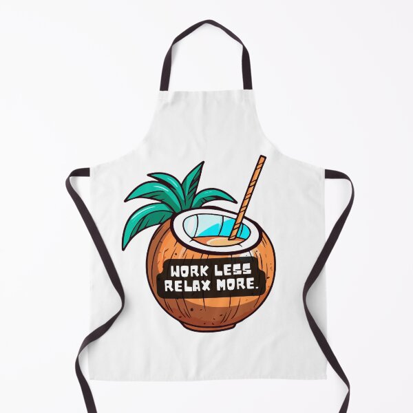 Item preview, Work Less, Relax More: Cartoon of a Delicious Young Coconut – Perfect for Vacation & Beach Lovers designed and sold by knalpot-design.