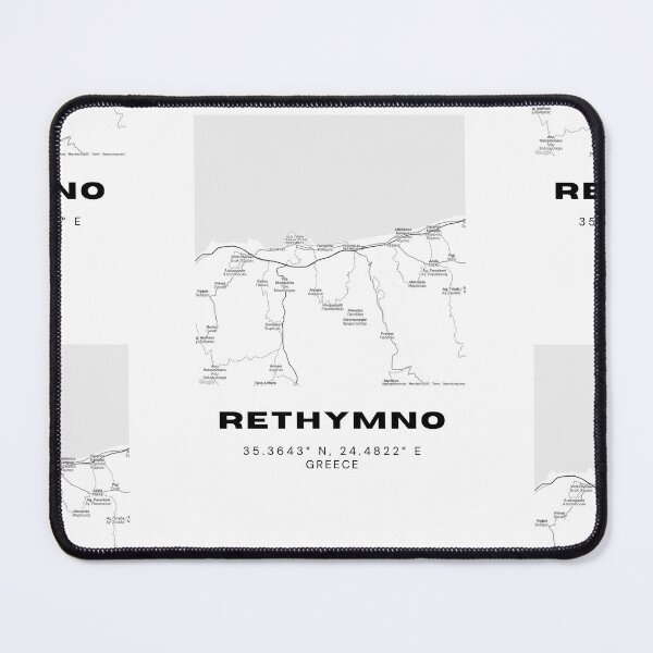 Item preview, Minimalist Black & White Rethymno, Greece City Map designed and sold by RM-Journey.