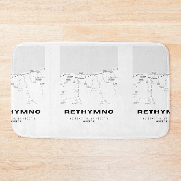 Item preview, Minimalist Black & White Rethymno, Greece City Map designed and sold by RM-Journey.