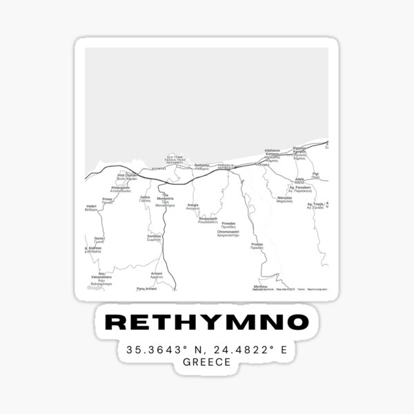 Item preview, Minimalist Black & White Rethymno, Greece City Map designed and sold by RM-Journey.