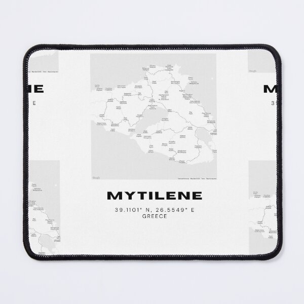 Item preview, Minimalist Black & White Mytilene, Greece City Map designed and sold by RM-Journey.