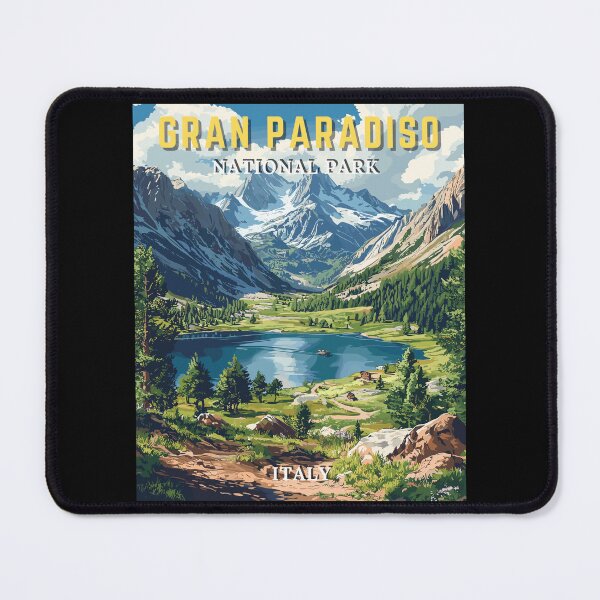 Item preview, Gran Paradiso National Park in Italy Retro Art Travel Landscape designed and sold by MaateoDesign.