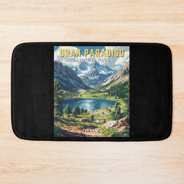 Item preview, Gran Paradiso National Park in Italy Retro Art Travel Landscape designed and sold by MaateoDesign.