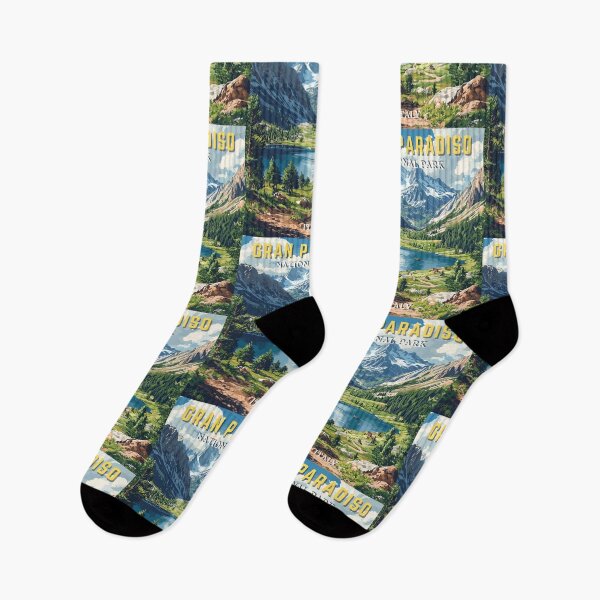 Item preview, Gran Paradiso National Park in Italy Retro Art Travel Landscape designed and sold by MaateoDesign.