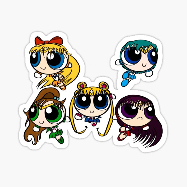 Vista previa del artículo con la obra «Personajes de Sailor Moon al estilo Powerpuff», diseñado y vendido por piacore.