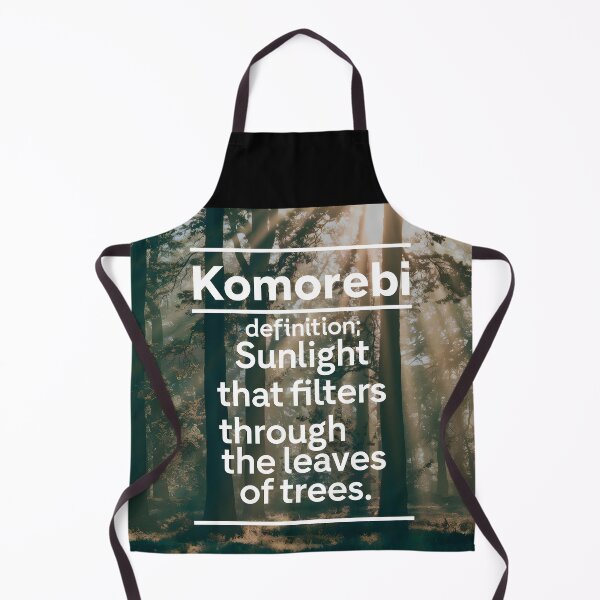 Aperçu de l'œuvre Définition de Komorebi avec un arrière-plan boisé où la lumière du soleil filtre à travers les arbres créée et vendue par EmeraldeaArt.