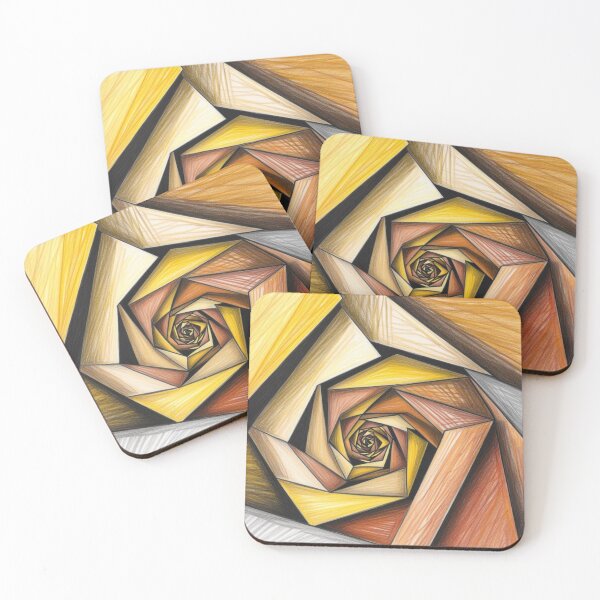 Item preview, Mustard and Burnt Orange Spiral Tunnel Geometric Abstract designed and sold by Harmonic_Layers.