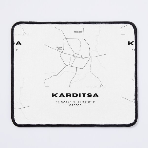 Item preview, Minimalist Black & White Karditsa, Greece City Map designed and sold by RM-Journey.