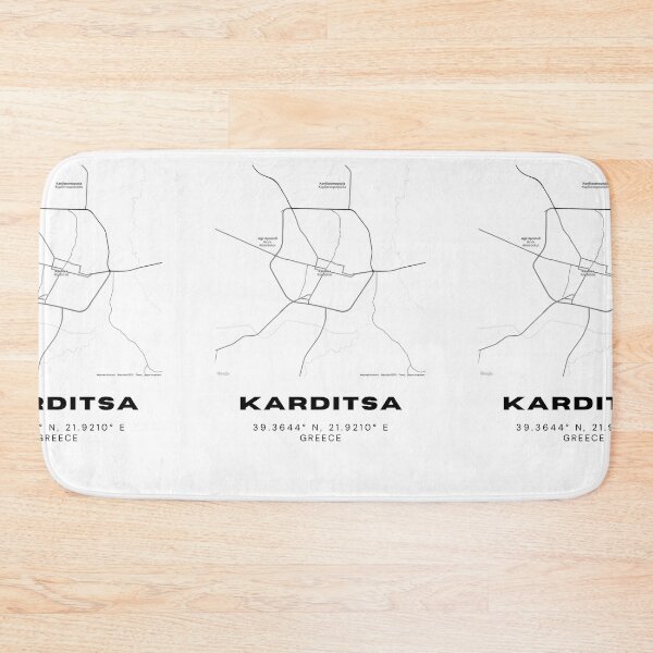 Item preview, Minimalist Black & White Karditsa, Greece City Map designed and sold by RM-Journey.