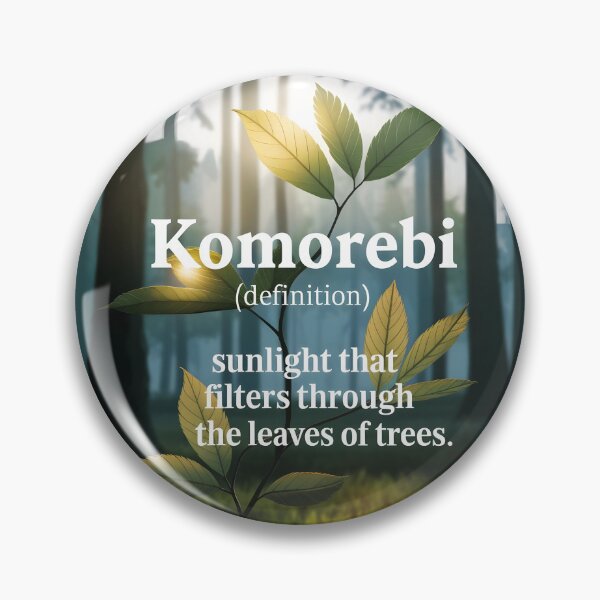 Artikelvorschau, Komorebi-Definition mit einem Waldhintergrund, wo das Sonnenlicht durch die Bäume fällt entworfen und verkauft von EmeraldeaArt.