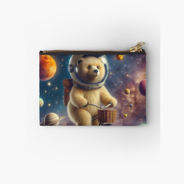 Item preview, Cute bear riding old bike in space designed and sold by Dogandesighn.
