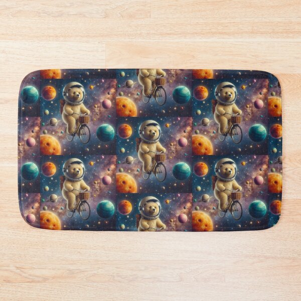Item preview, Cute bear riding old bike in space designed and sold by Dogandesighn.