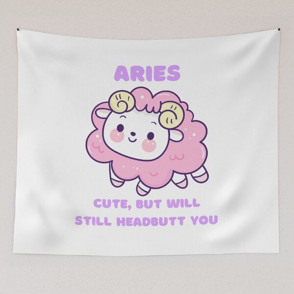 Item preview, Aries Zodiac Sign Funny Cute Pink Ram designed and sold by ChimeraCreate.