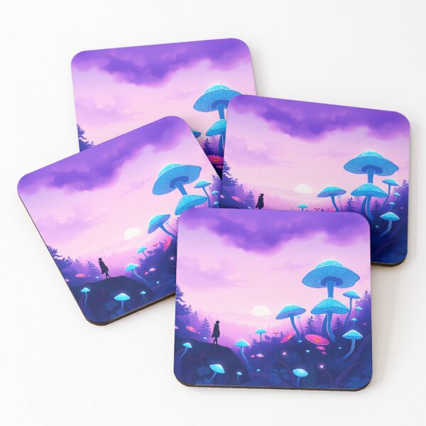 Item preview, Alone on the Blue MushroomLand under the purple clouds designed and sold by EmeraldeaArt.