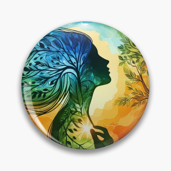 Item preview, Forest Soul -  female shape of leaves tree the soul of the forest mother nature art designed and sold by EmeraldeaArt.
