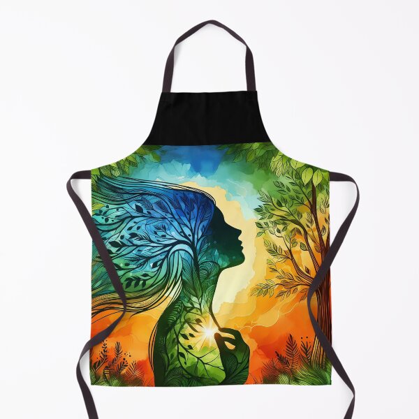 Item preview, Forest Soul - female shape of leaves tree the soul of the forest mother nature art designed and sold by EmeraldeaArt.