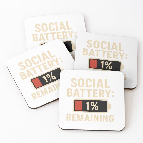 Item preview, Social Battery 1% Remaining – Funny Introvert Low Energy Quot designed and sold by Dezarti.