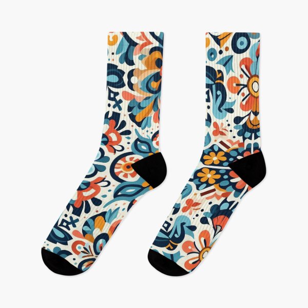 Item preview, Global Folk Art Floral Pattern – Vibrant Symmetrical Design with Mexican Influence by heidiannemorris designed and sold by FOLK ART FUSION by heidiannemorris.