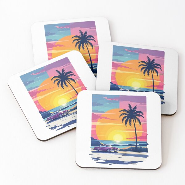 Item preview, Sunset view with a classic Oldsmobile designed and sold by JonysCreativeDesigns.