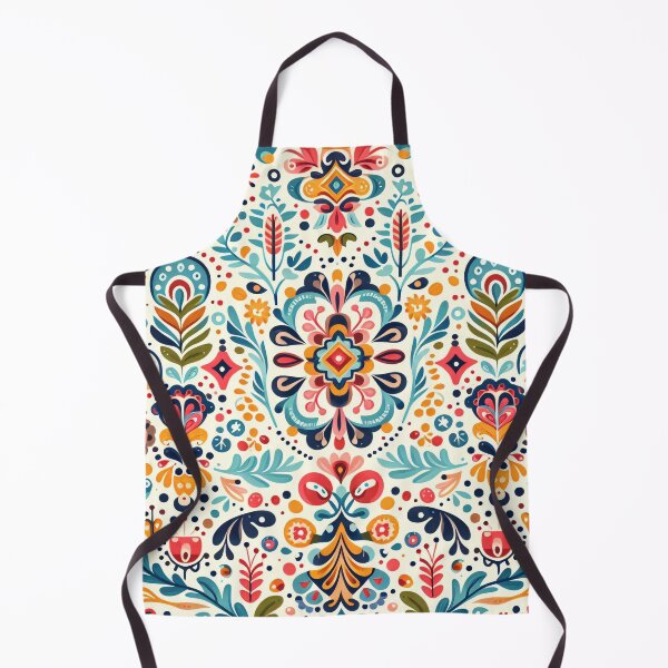 Item preview, Global Folk Art Pattern with Polish Influence – Vibrant Symmetrical Floral & Heart Design by heidiannemorris designed and sold by FOLK ART FUSION.