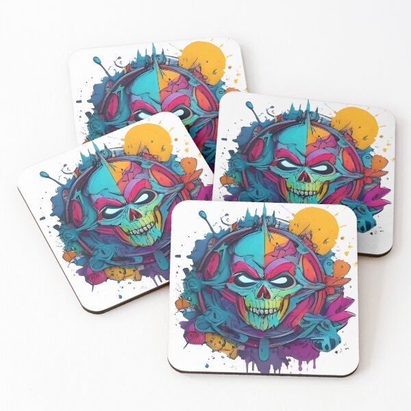Item preview, Colorful Skull Artwork designed and sold by Mannaz Creative Shop.