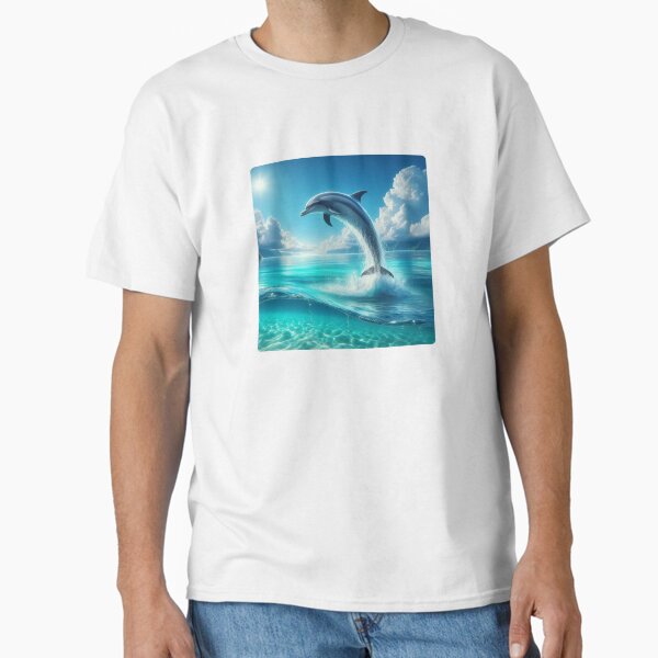 Item preview, Dolphins Playing in the Sea: Realistic Ocean Artwork – Perfect for Beach & Coastal Clothing & Accessories designed and sold by knalpot-design.