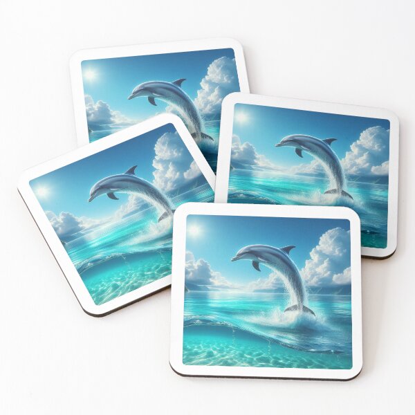 Item preview, Dolphins Playing in the Sea: Realistic Ocean Artwork – Perfect for Beach & Coastal Clothing & Accessories designed and sold by knalpot-design.