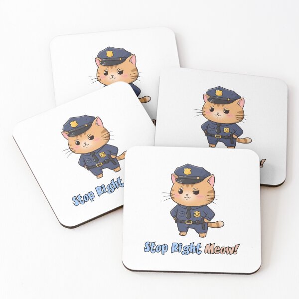 Item preview, Stop Right Meow! – Funny Cat Cop designed and sold by Meow Cat.