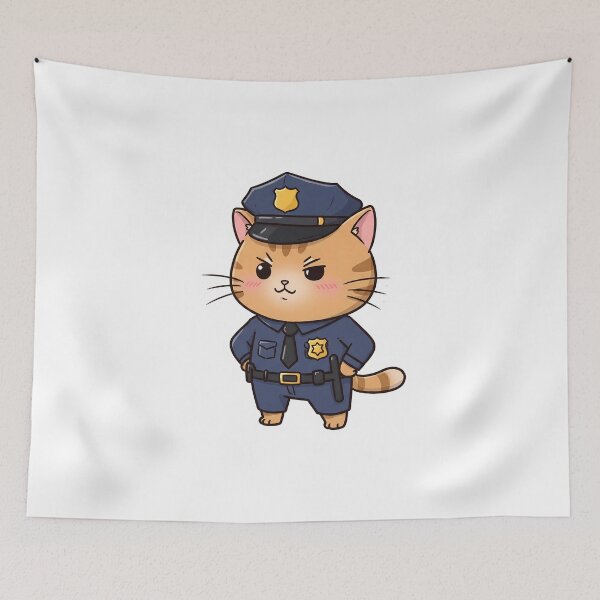 Item preview, Funny Cat Cop – Paws Up! designed and sold by Meow Cat.