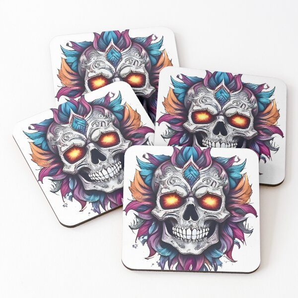 Item preview, Colorful Skull Artwork designed and sold by Mannaz Creative Shop.