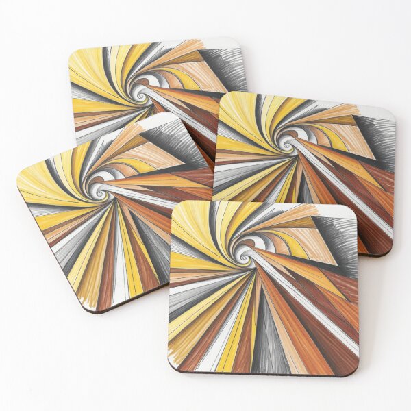 Item preview, Swirled Geometric Spiral in Mustard and Brown Tones designed and sold by Harmonic_Layers.