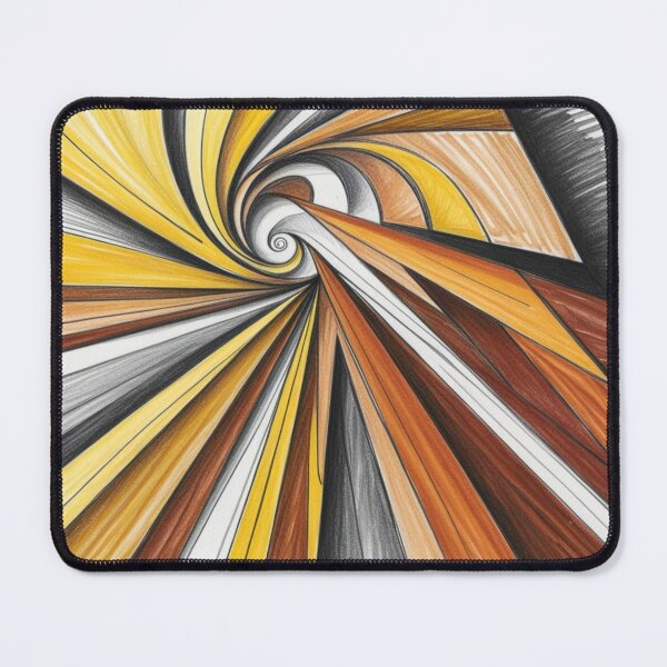 Item preview, Swirled Geometric Spiral in Mustard and Brown Tones designed and sold by Harmonic_Layers.