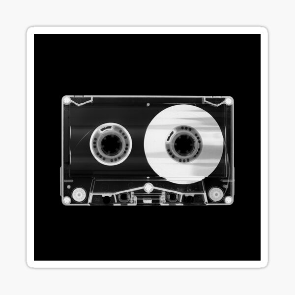 Item preview, Black and White Retro 80's Cassette -  Vintage Eighties Technology Art Print Wall Decor from 1980's  designed and sold by MotivatedType.