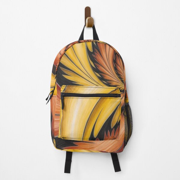 Item preview, Fiery Spiral Feathered Fractal in Mustard and Orange designed and sold by Harmonic_Layers.