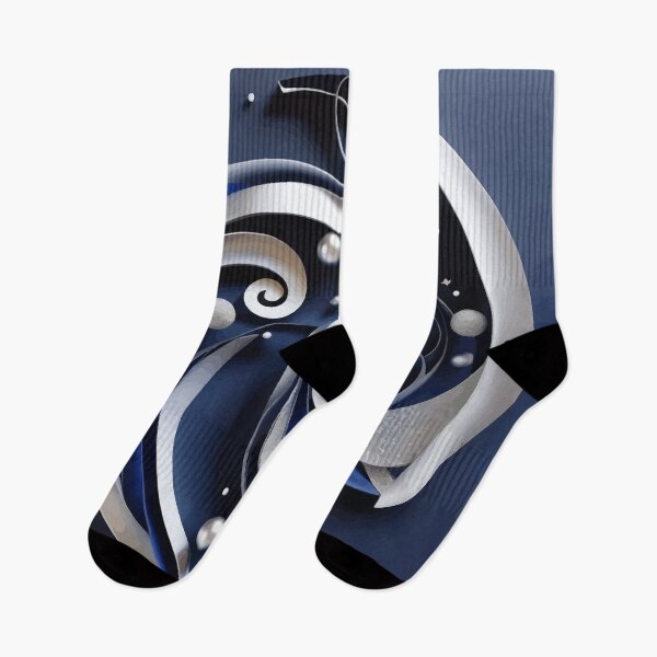 Item preview, Abstract Spiral  Blue White Silver Spiral designed and sold by Vicky Brago-Mitchell®.