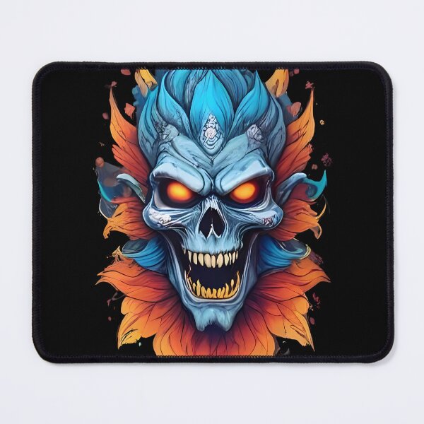 Item preview, Vibrant skull artwork with blue flames and glowing eyes designed for a striking visual impact designed and sold by Mannaz Creative Shop.